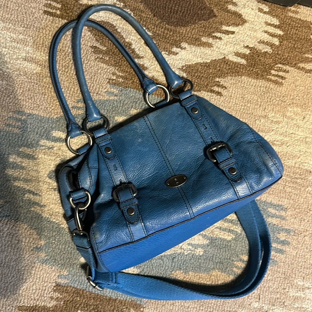 Blue fossil bag